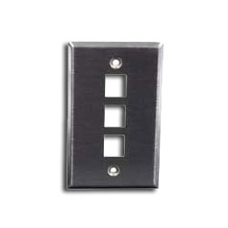 Hubbell SSF13 3 Port Stainless Steel Faceplate