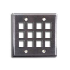 Hubbell SSF212 12 Port Double Gang Stainless Steel Faceplate