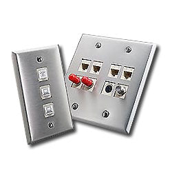 Leviton 43080-1S1 QuickPort Stainless Steel Wallplate