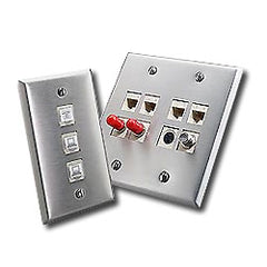 Leviton 43080-1S1 QuickPort Stainless Steel Wallplate