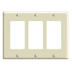 Leviton 80411 3 Gang Decora/GFCI Wallplate (Package of 2)