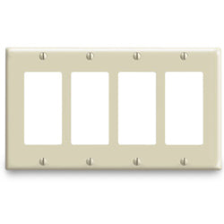 Leviton 80412 Urea/Nylon 4 Gang Decora/GFCI Wallplate (Package of 2)
