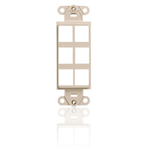 Leviton 41646 QuickPort Decora Multimedia Insert - 6 Port