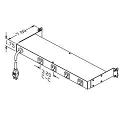 Chatsworth Products 12302 Power Strip Without On/Off Switch, Transformer Spaced