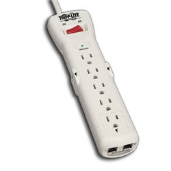 Tripp Lite SUPER6TEL 7 AC Outlet Surge, Spike and Line Noise Suppressor with Modem/Fax Protection