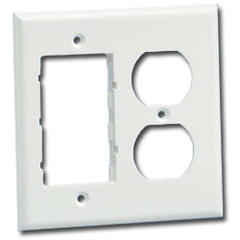 Panduit® FP2DCIW Double Gang 106 Duplex Electrical and 2 Communication Insert Faceplate