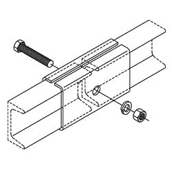 Chatsworth Products 11307-000 1" x 2" Auxiliary Framing Channel Splice, Cable Runway
