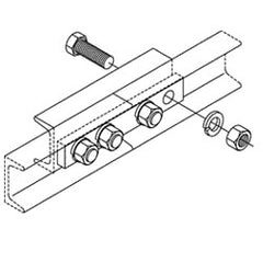 Chatsworth Products 10747 1" x 2" Heavy-Duty, Auxiliary Framing Channel Splice, Cable Runway