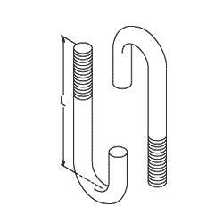 Chatsworth Products 11430 1/4-20 J-Bolts (Hook Bolt, Round Bend), Auxiliary Framing Channel or Bars