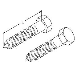 Chatsworth Products 02007-004 1/4-10 Size Hex Lag Screw