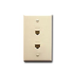 ICC ICRDSV05 Wall Plate with IDC - 6 Position Conductor and CAT 5e