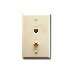 ICC ICRDS0F5 Wall Plate with IDC - CAT 5e and CATV