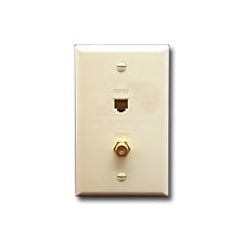 ICC ICRDS0F5 Wall Plate with IDC - CAT 5e and CATV