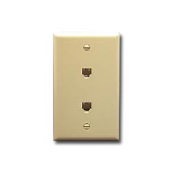 ICC IC630E66 Wall Plate - 2 Voice Ports, 6P/6C