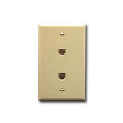 ICC IC630E66 Wall Plate - 2 Voice Ports, 6P/6C