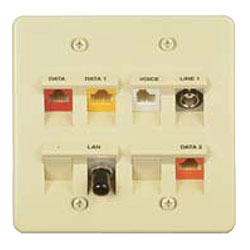 Allen Tel AT45S-4 Single Gang 45 Degree Angled Versatap Faceplate