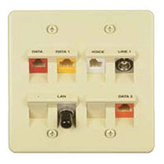 Allen Tel AT45S-4 Single Gang 45 Degree Angled Versatap Faceplate