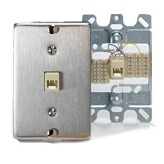 Leviton C0256-SS Stainless Steel Wall Phone Jack