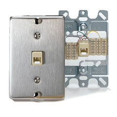 Leviton C0256-SS Stainless Steel Wall Phone Jack
