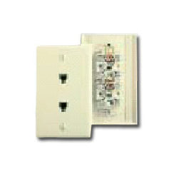 Leviton 40566 Type 625B3 Duplex Wall Jack, 6-Position, 6-Conductor, Midway Plate