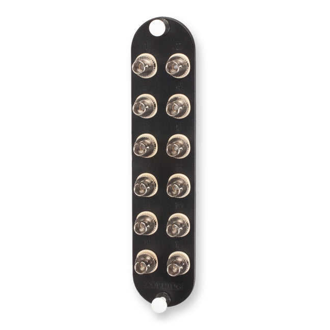Corning CCH-CP12-X5T CCH Connector Panel with 12 Threaded Bulkhead ST Compatible Adapters, Multimode