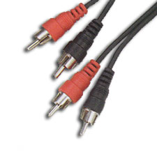 Leviton C5451 Stereo Shielded Cable, 2 RCA Plugs to