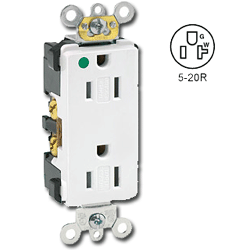 Leviton 16362-HG Hospital Grade 20A/125V Duplex Decora Receptacle