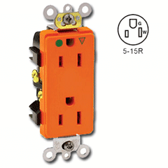 Leviton 16262-IG Hospital Grade 15A/125V Isolated Ground Duplex Decora Receptacle
