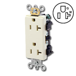 Leviton 16352 Decora Receptacle 20 Amp Back and Side Wired NEMA 5-20R