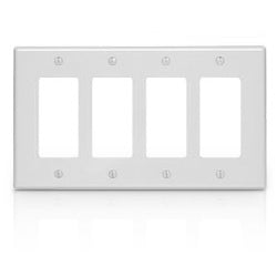 Leviton 80612 Midway Decora Wallplate - 4 Gang