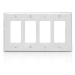 Leviton 80612 Midway Decora Wallplate - 4 Gang