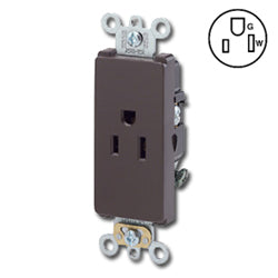 Leviton 16251 Single Back and Side Wired, Self-Grounding NEMA 5-15R
