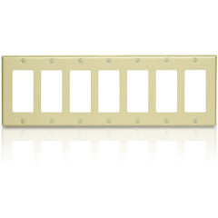 Leviton 80407 7 Gang Decora Residential Grade Standard Size Wallplate