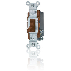 Leviton 1453-2 15 Amp Framed 3-Way Toggle Quiet Switch with Grounding Screw