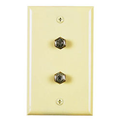 Allen Tel CT102FF Plastic Duplex Flush Wall Plates with Two F-81 Fittings