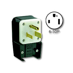 Leviton 9650-P 50Amp 250V Flush Mount Receptacle Matching Angle Plug