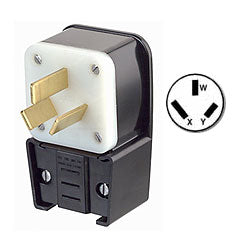 Leviton 9450-P 50Amp 125/250V Flush Mount Receptacle Matching Angle Plug