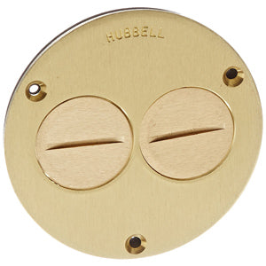 Hubbell S3725 Round Floor Box Flush Cover - 1-1/2" Duplex Screw