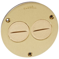 Hubbell S3725 Round Floor Box Flush Cover - 1-1/2" Duplex Screw