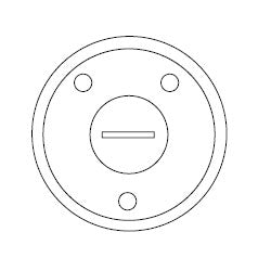 Hubbell S2925 Round Floor Box Flush Cover - 2-1/8" Single Receptacle