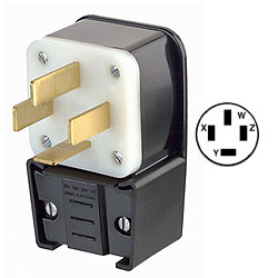 Leviton 8362-P 60Amp Flush Mount Receptacle Matching Angle Plug