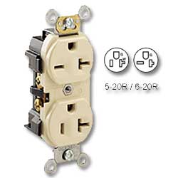 Leviton 5844 Dual voltage Back and Side Wired 20Amp 125V & 20Amp 250V Grounding
