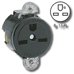 Leviton 5658-SS Single Receptacle 250V, Short Strap