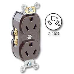 Leviton 5585 Back and Side Wired 15Amp 277V AC Grounding
