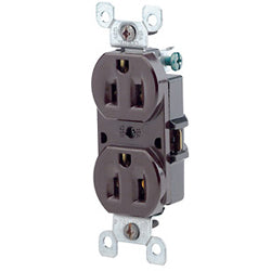 Leviton 5248-CP 8-Hole Quickwire Push-In 15Amp 125V Grounding, Brown (Package of 10)