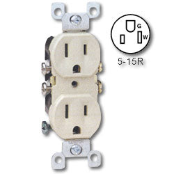 Leviton 5320-CP Duplex Receptacle, All Screws Backed Out, Contractor Pack