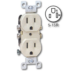 Leviton 5320-CP Duplex Receptacle, All Screws Backed Out, Contractor Pack