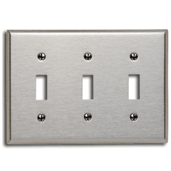 Leviton 84111-40 3-Gang, 3-Toggle Device Switch Wallplate, Oversized