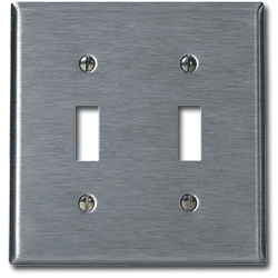 Leviton 84109-40 2-Gang 2-Toggle Oversized Steel Faceplate