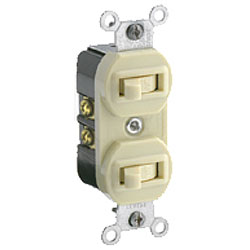 Leviton 5224 2 Single-Pole Switches, Non-Grounding